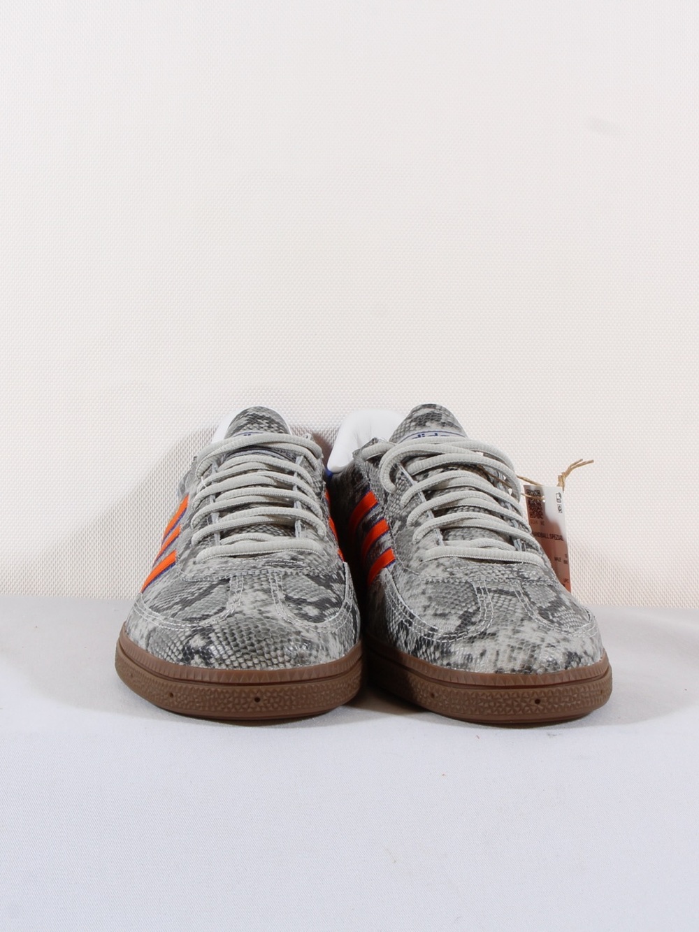 adidas Handball Spezial Gray Snakeskin Sneakers w/ Orange Stripes Sneakers NIB - Picture 3 of 10